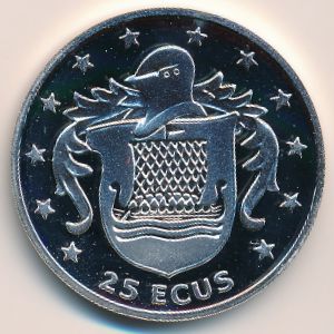Остров Мэн, 25 экю (1994 г.)