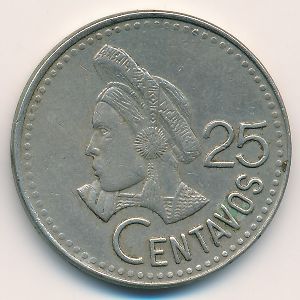 Гватемала, 25 сентаво (1990 г.)