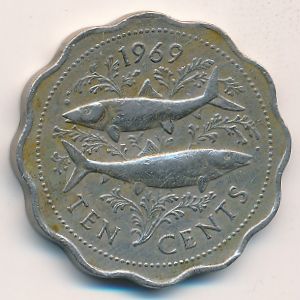 Багамские острова, 10 центов (1969 г.)