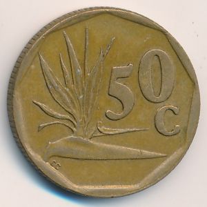 South Africa, 50 cents, 1992
