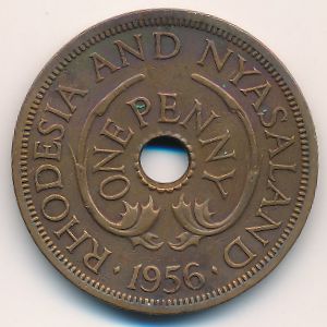 Родезия и Ньясаленд, 1 пенни (1956 г.)