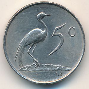 South Africa, 5 cents, 1977