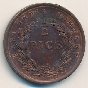 British West Indies, 1/2 pice, 1853