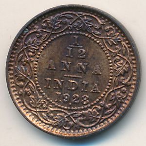 Британская Индия, 1/12 анны (1928 г.)