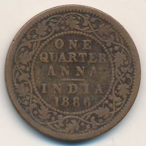 Британская Индия, 1/4 анны (1886 г.)
