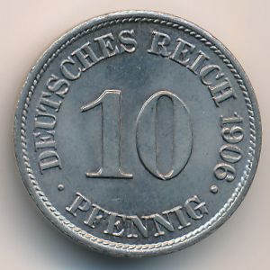 Германия, 10 пфеннигов (1906 г.)