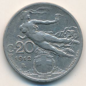 Италия, 20 чентезимо (1912 г.)