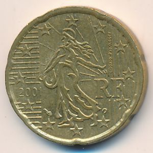Франция, 20 евроцентов (2001 г.)