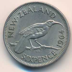 Новая Зеландия, 6 пенсов (1964 г.)