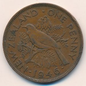 New Zealand, 1 penny, 1946