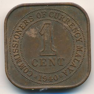 Малайя, 1 цент (1940 г.)