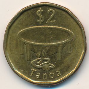 Fiji, 2 dollars, 2012–2014