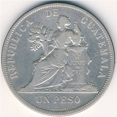 Guatemala, 1 peso, 1894–1897
