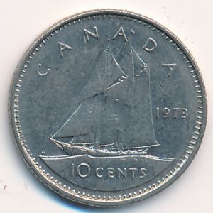 Canada, 10 cents, 1973