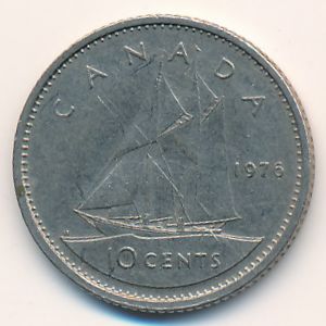Canada, 10 cents, 1976