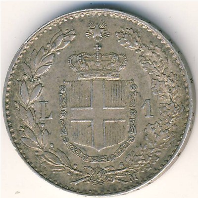 Италия, 1 лира (1887 г.)