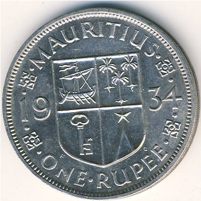 Mauritius, 1 rupee, 1934