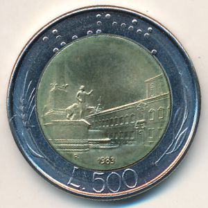 Italy, 500 lire, 1983