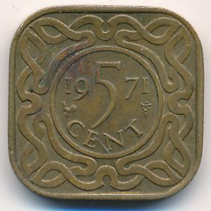 Суринам, 5 центов (1971 г.)