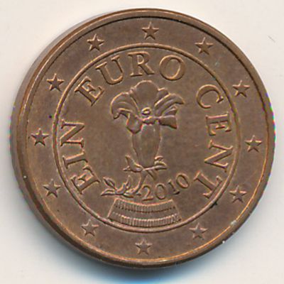 Австрия, 1 евроцент (2010 г.)