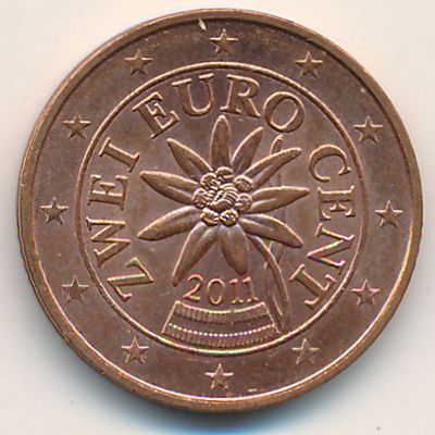 Австрия, 2 евроцента (2011 г.)