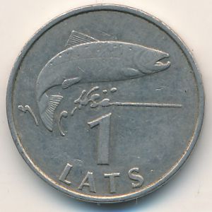 Latvia, 1 lats, 1992