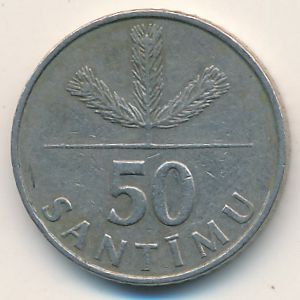 Латвия, 50 сантим (1992 г.)