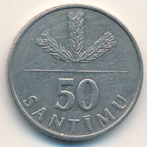 Latvia, 50 santimu, 1992