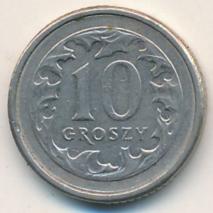 Польша, 10 грошей (1998 г.)