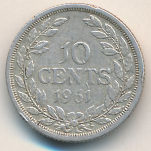 Либерия, 10 центов (1961 г.)
