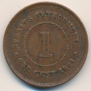 Стрейтс-Сетлментс, 1 цент (1904 г.)