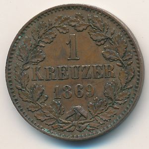 Баден, 1 крейцер (1869 г.)