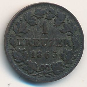 Бавария, 1 крейцер (1863 г.)