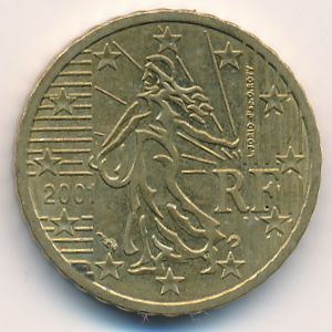 Франция, 10 евроцентов (2001 г.)