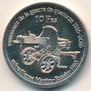 Остров Жуан-ди-Нова., 10 франков (2016 г.)