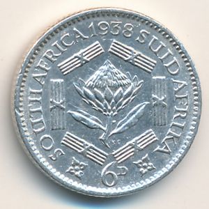 ЮАР, 6 пенсов (1938 г.)