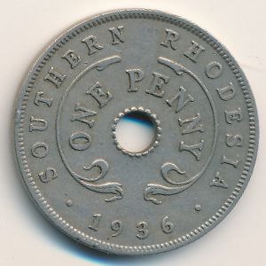 Southern Rhodesia, 1 penny, 1936