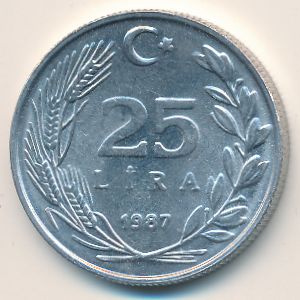 Турция, 25 лир (1987 г.)