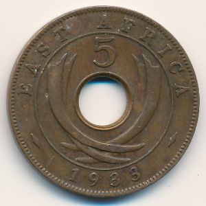 East Africa, 5 cents, 1933