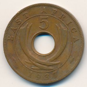 East Africa, 5 cents, 1937
