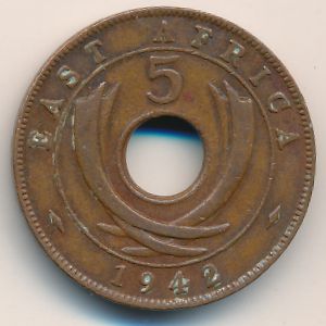 Восточная Африка, 5 центов (1942 г.)