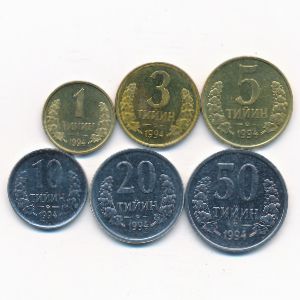 Uzbekistan, Набор монет, 1994