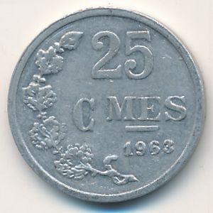 Люксембург, 25 сентим (1954–1967 г.)