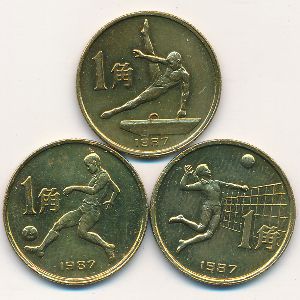 Китай, Набор монет (1987 г.)