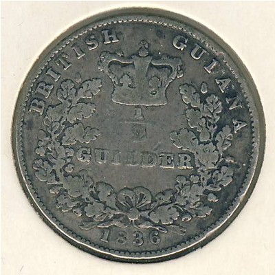 British Guiana, 1/2 guilder, 1836