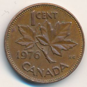 Канада, 1 цент (1976 г.)