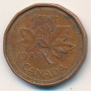 Канада, 1 цент (1988 г.)