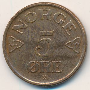 Norway, 5 ore, 1955
