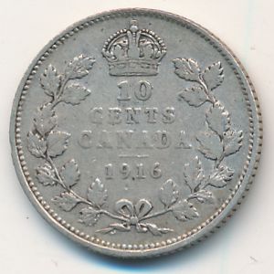 Канада, 10 центов (1916 г.)