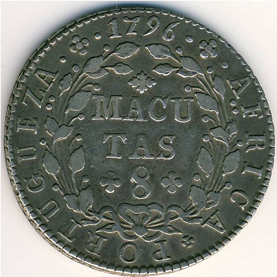 Angola, 8 macutas, 1789–1796